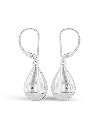Pendientes colgantes de lágrima de plata de ley de 0.472 in   100% hipoalergénicos y sin alergias.