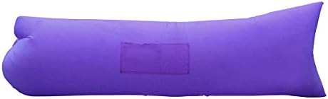 GERYMU Side Pocket Outdoor Inflatable Beach Lounger Convenient Compression Air Bag Hangout Bean Bag Portable (260x70 Purple)