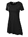 Lock and Love WT770 Womens Short Sleeve Handkerchief Hem Tunic M BLACK