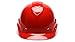 Pyramex Ridgeline Cap Style Hard Hat 4 Point Ratchet Vented Red