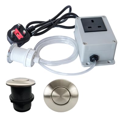 AIR SWITCH FOR SPA/WASTE/GARBAGE DISPOSAL (INSINKERATOR) 230VAC UK SOCKET [Brushed Stainless Steel]