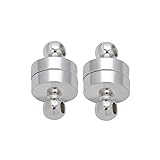 Linsoir Beads 10 Sets Small Strong Magnetic Barrel Clasps Magnetic Fasteners Perfect for Arthritis Person 6mmX11mm Rhodium Finish