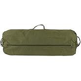 Farm Blue GI Style Zipper Duffle Bag Heavy Duty Army Duffle Bags - Military Grade Cotton Canvas Duffel Bag - Reinforced Camping Bag - Strong Zipper & Center Grab Handle (Olive Drab, X-Large)
