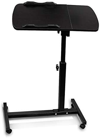 Lookatool Stand up Desk Adjustable Adjustable Table Laptop Stand Computer Stand Laptop Desk Computer Table Computer Desk for Small Spaces turnlift sit-Stand Mobile Laptop Desk Cart with Side Table