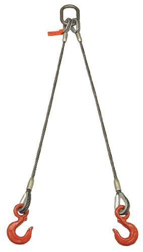 Liftall 14I2LBX3 2 Leg Bridle Wire Rope Sling, 1/4" x 3', 6 x 19 IMP