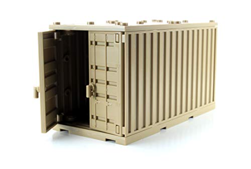 Dark Tan Cargo Shipping Container Compatible with Toy Brick Minifigures - Thumbnail 3