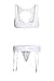 QUEENIE VISCONTI Women Sexy Harness Lace Skirt 3 Pieces Bralettes Garter Lingerie Set