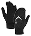 Tough Outdoors Running Mitten Gloves with Touch Screen - Winter Glove Liners with Convertible Mittens Cover for Texting