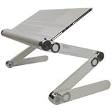 Portable Folding Notebook or Laptop Table - Desk - Tray - Stand (White) with free mouse stand