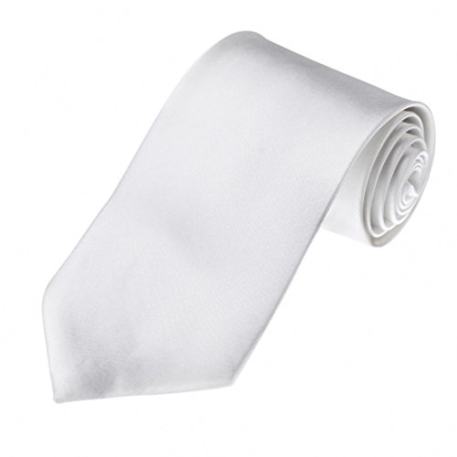 DAA3E01O Pure White Solid Woven Microfiber Tie Elegant Ties Leadership For Groom By Dan Smith