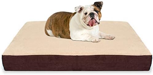 KOPEKS Large Rectangular Orthopedic Memory Foam Dog Bed - Includes Waterproof Inner Protector & Removable Cover - Brown
