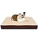 KOPEKS Large Rectangular Orthopedic Memory Foam Dog Bed - Includes Waterproof Inner Protector & Removable Cover - Brown