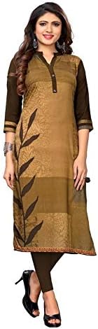 Renish Enterprise Light Coffee American Crepe Printed Kurti.