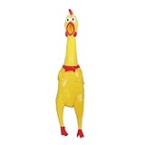 Joylive Screaming Yellow Rubber Chicken Pet Dog Toy Squeak Squeaker Chew Toy Gift 17CM