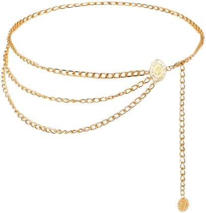 New Gold Metal Chain Belt, Waist Chains For Women Ladies Fashion Chunky 71ow84dWSgL._AC_UY1000_.jpg main image 3
