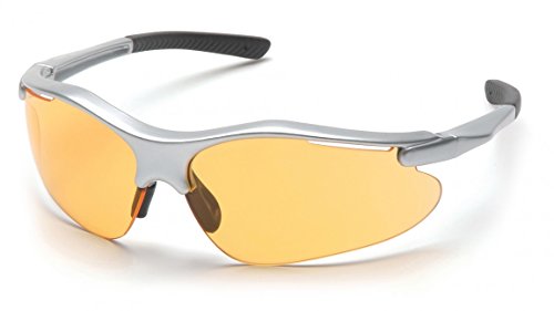 Pyramex Fortress Safety Eyewear, Mango Lens With Silver Frame