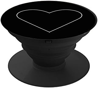 Expanding Stand and Grip for Smartphones and Tablets Multi-Function Holder(Galaxy S7, S7 Edge, iPhone SE / 5 / 5S / 6 / 6+ /6S / 7 / 7+ /iPad / IPad Mini) (White Heart Black)