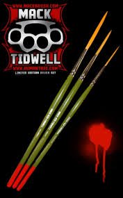 Andrew Mack or Mack Tidwell 3 Pinstriping Brushes - PAINT BRUSH - Synthetic - Green