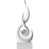 XYQXYQ Modern Abstract Art Table Decoration,Resin Flame Statue Modern White Centerpiece Ornaments for Living Room Great Gift Idea Home Decor,Collectibles