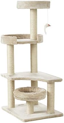 Ipet Home Cat Climbing Tree with Plush Percher, Kittens Playhouse with Scratching Posts, cat Tower Furniture, 39"