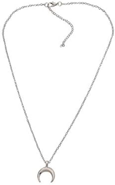 Moon Necklace Jewelry Silver Crescent Moon Necklaces for Women and Girls Necklace Horn (Crescent Moon Silver)