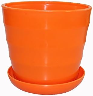 HOBULL Colorful Plastic Plant Pots Planter Mini Resin Garden Plant Pot Flower Seedlings Nursery Pot with Pallet Home Decoration Flower Pot