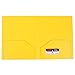 JAM Paper Heavy Duty Plastic 2-Pocket Folder - Yellow - Sold Individually