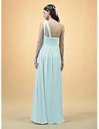 Alicepub Vestido de dama de honor con un hombro para mujer, vestido largo de fiesta