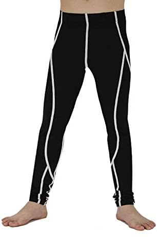 Youth Boys Football Compression Pants Sports Running Stretch Baseball Leggings Athletic Tights Baselayer for Kids