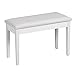 Giantex Piano Bench W/Padded Cushion and Music Storage, Comfortable Double Duet Seat, Wooden Legs, Perfect for Professional Or Home Use PU Leather Piano Stool (White)