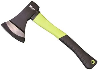 Ribelli® Hand-Axe with Fibreglass Handle, Small Chopping-Axe, Lightweight Wood Splitting-Hatchet with Steel Head, Cutting Tool for Gardening, Black/Yellow