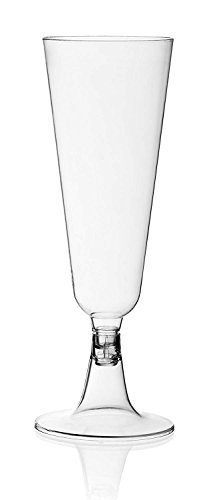 image for BloominGoods 50-Pack 6-Once Champagne Flutes - Disposable Clear Plasti