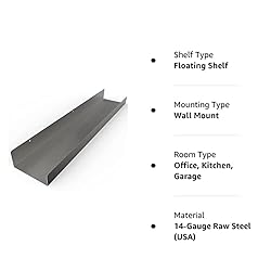 DIY CARTEL Made in USA Floating Metal Wall Shelf