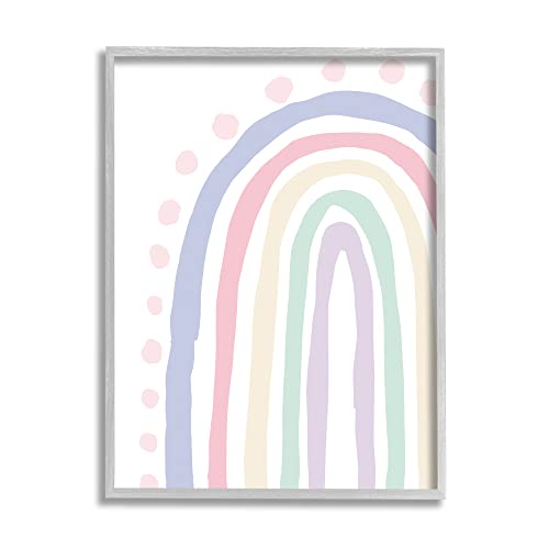 Stupell Industries Children's Soft Pastel Rainbow Pink Polka Dots, Design by El…