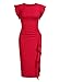 Miusol Women's Business Retro Ruffles Slim Cocktail Pencil Dress (Small, Red)