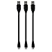 dCables Bendy & Durable Short Micro USB Charging Cable - 7 Inch - 3 Pack Black - for Android