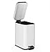 AMG and Enchante Accessories, Rectangular Waste Bin, 5L Garbage Trash Can with Step Foot Pedal, WB01W WHT, Glossy White