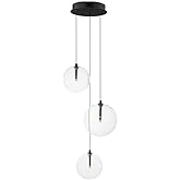 ET2 Lighting E25073-18BK Global - 5.4W 3 LED Pendant-8 Inches Tall and 11.5 Inches Wide, Finish Color: Black