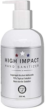 Desinfectante de manos en gel de alto impacto con 75% de alcohol isopropílico (12 oz), sin perfume