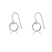 Solid Sterling Silver Rhodium Plated Hammered Open Circle Dangle Earrings