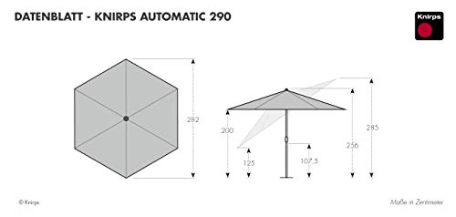 Knirps Automatic Sonnenschirm 290cm I innovativer UV-Schutz mit automatischem Öffnen & Schließen I stabiler Gartenschirm I Terrassenschirm kompakt I große Schirmfläche – Bild 4