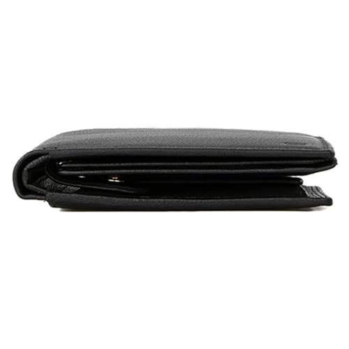 Garzini - Men's Leather Wallet - Classic Coin Purse - 15 Cards and Money Pocket - RFID Protection Card Holder - Men's Gift with Gift Box - Black