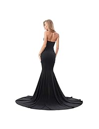 Vestido largo de noche sin tirantes vestido de fiesta formal vestido de fiesta frontal dividido de longitud completa vestido maxi de boda