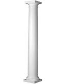 Fiberglass Tapered Smooth Column with Tuscan Capital &amp; Base (6" Bottom Shaft Diameter X 8 feet)