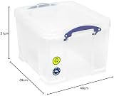 Really Useful Box Plastic Storage 35 Litre Clear with Lockable Lid view 13