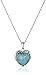 Amazon Essentials Sterling Silver Turquoise Bohemian Heart Pendant Necklace, 18