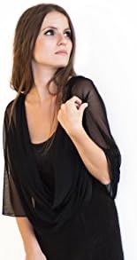 Black Versatile Loop Shawl. Wear As A Shawl, Shrug, Crisscross Or Infinity Scarf. Modest Cover Up, Black Bolero Shrug.
