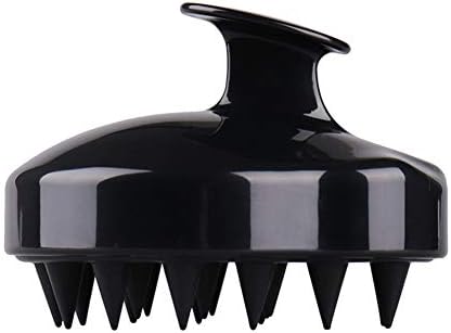 eroute66 Shampoo Brush Hair Scalp Cleaning Tool Massage Soft Bath Shower Silicone Comb - Black