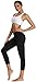 Oalka Women’s Yoga Capris Power Flex Running Pants Workout Leggings Black Outside Pockets Pattern Printing Sthumb 2