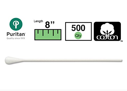 Puritan 808-COTTON Oversized Cotton Tipped Non-Sterile Applicators/Swabs with Paper Shaft, 1/2" Diameter x 8" Length (Case of 500) - Thumbnail 2
